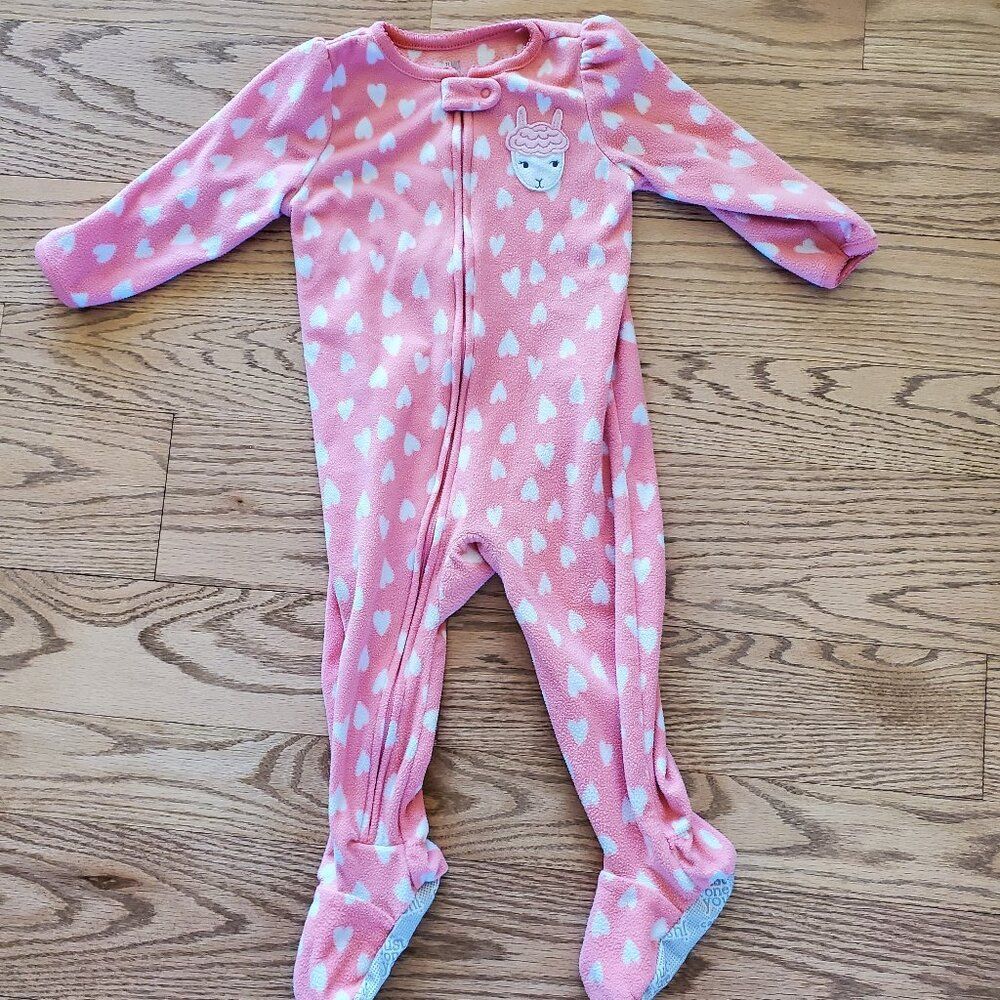 Just One You by Carter's Fleece Footed One Piece Pajama VGUC 18M